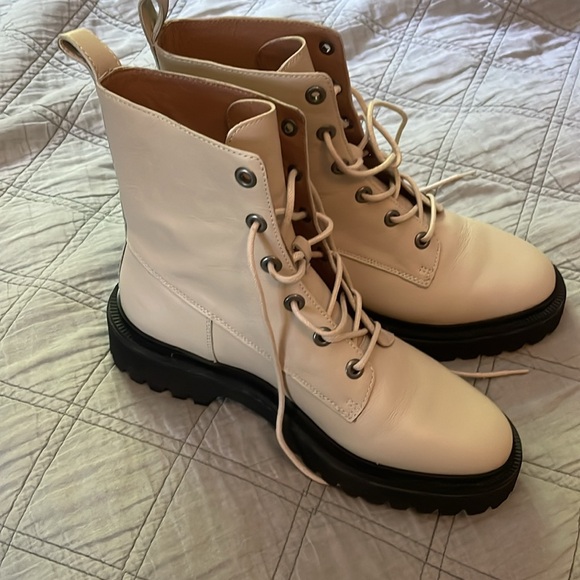Madewell white combat boots, worn once - Picture 6 of 6